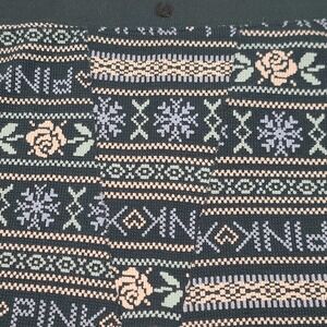 PINK Victoria's Secret Thermal Boy Shorts Women Medium Green Fair Isle Snowflake